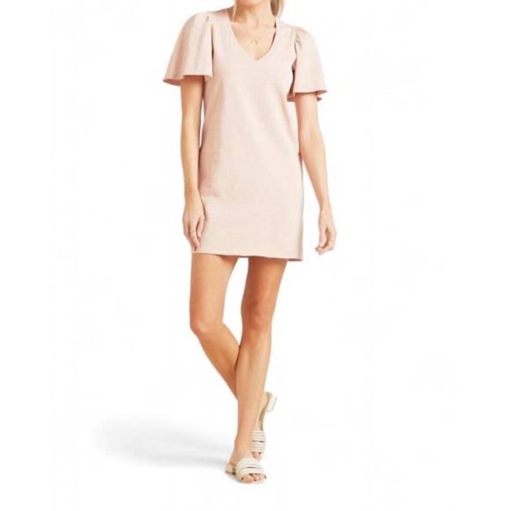 Nation LTD Baby Pink Sundress Mini Dress Spring Ruffle Pastel Cotton Size Small - Picture 2 of 7